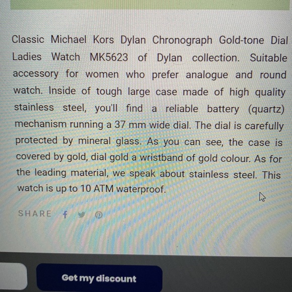 Michael Kors Dylan Gold Ladies Watch - Picture 6 of 8